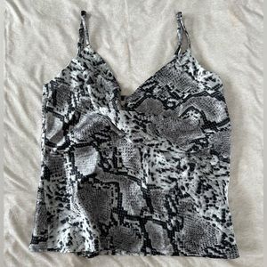 Snake Print Cowl Neck Tank